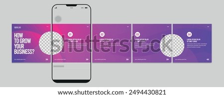 Set of Carousel Post, editable social media carousel post, modern and creative business carousel post template.