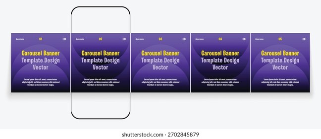 Conjunto de postagem de carrossel, modelo de carrossel de mídia social, modelo de design de carrossel de negócios moderno e editável.