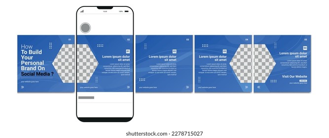 Set Of Carousel Post Template, Editable carousel post, social media carousel post for business.