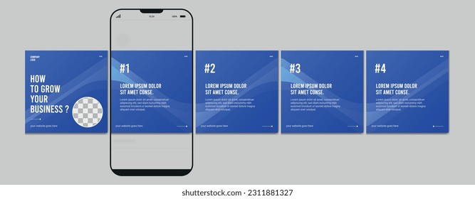 Set Of Carousel Post Template, Editable Carrusel post, carrusel de medios sociales para negocios.