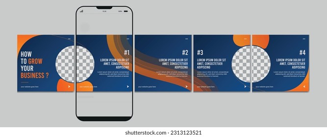 Set Of Carousel Post Template, Editable carousel post, social media carousel post for business,