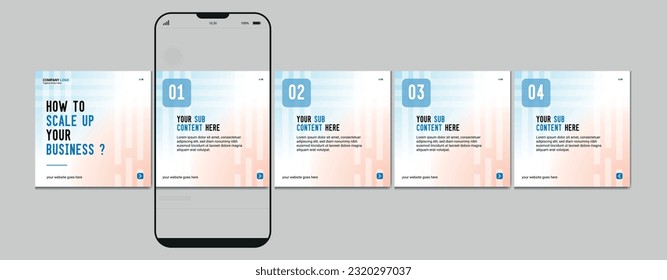 Set Of Carousel Post Template, Editable Carrusel post, carrusel de medios sociales para negocios.