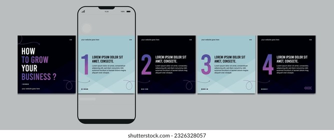 Plantilla de Set Of Carousel Post, publicación editable de carrusel, publicación de carrusel de medios sociales para negocios