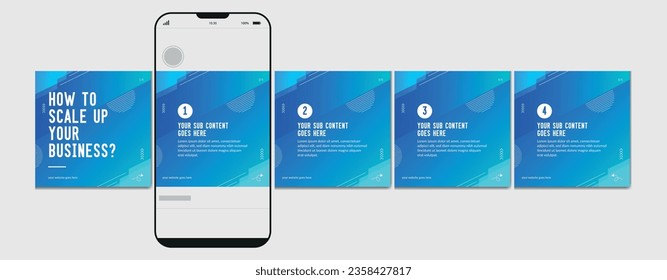 Set Of Carousel Post Template, Editable Carousel Post, social media carousel post for business