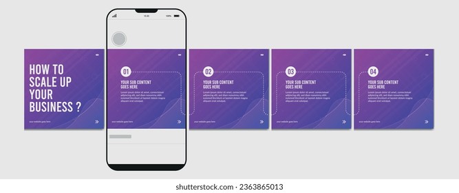 Set Of Carousel Post Template, Editable Carousel Post, social media carousel post for business