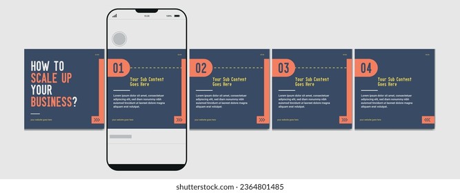Set Of Carousel Post Template, Editable carousel post, social media carousel post for business.