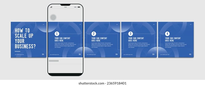 Set Of Carousel Post Template, Editable carousel post, social media carousel post for business.