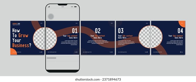 Set Of Carousel Post Template, Editable carousel post, social media carousel post for business