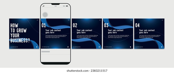 Set Of Carousel Post Template, Editable Carousel Post, social media carousel post for business
