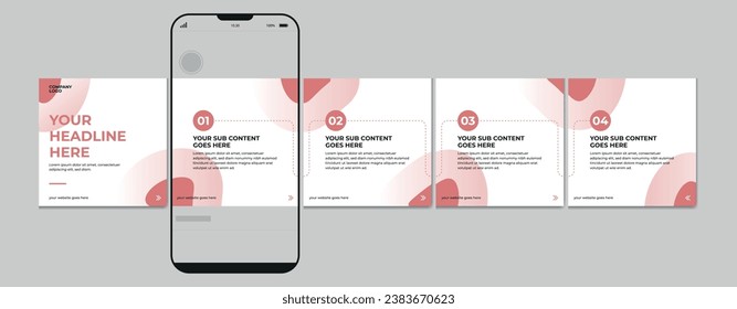 Set Of Carousel Post Template, Editable Carousel Post, social media carousel post for business