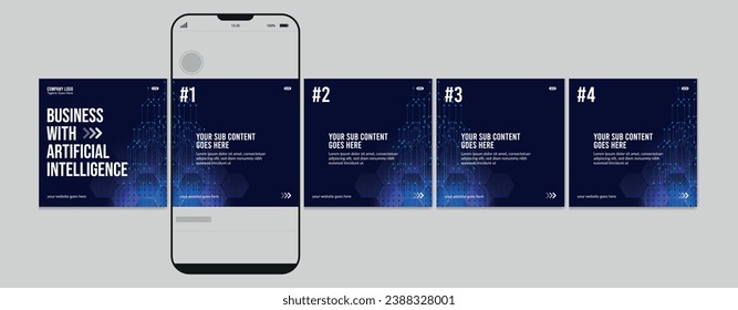 Set Of Carousel Post Template, Editable Carrusel post, carrusel de medios sociales para negocios.
