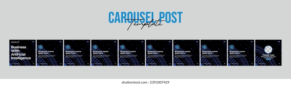Set Of Carousel Post Template, Editable carousel post, social media carousel post for business