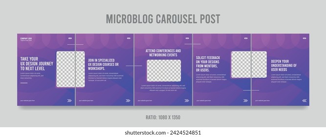 Set Of Carousel Post Template, Editable carousel post, social media carousel post for business.