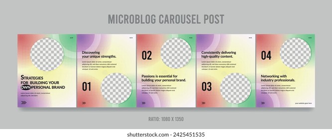 Set Of Carousel Post Template, Editable carousel post, social media carousel post for business.