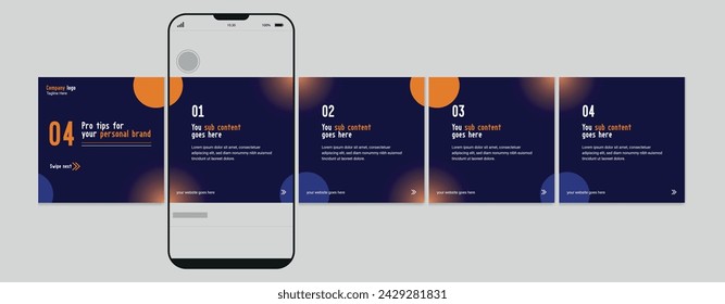 Conjunto de plantilla de carrusel, publicación de carrusel editable, publicación de carrusel de medios sociales para negocios.