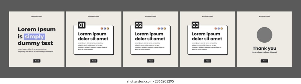 conjunto de plantillas de carrusel para publicaciones en medios sociales