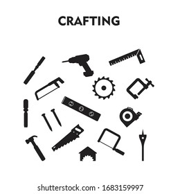 Set Of Carpenter Icon, Carpenter sign/symbol Silhouette vector