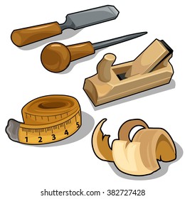 Set of carpenter tools. Vector illustration.