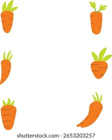 Set of carrot with green leaves. Healthy eating. Icon on white background vector
