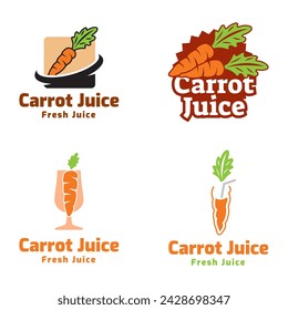 Set of Carrot juice Illustration Creative logo Design.