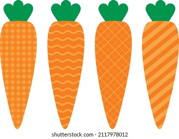 Set Carrot ornament  vector illustration	