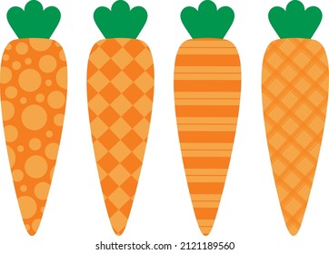 Set Carrot ornament  vector illustration