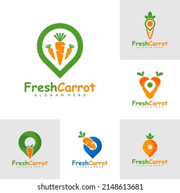 Set of Carrot Point logo design vector, Creative Carrot logo design Template Illustration