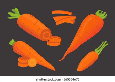 Set carrot vector illustration.