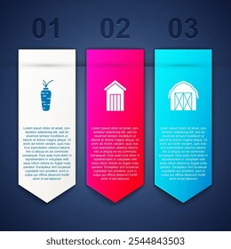 Ensemble Carotte, Toilettes extérieures en bois et Ferme. Template infographique d'entreprise. Image vectorielle