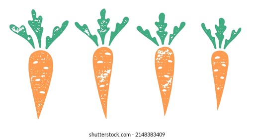 Set of carrots with leaves