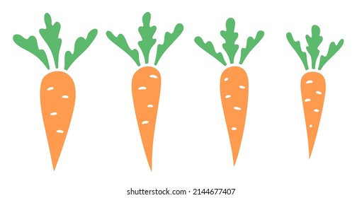 Set of carrots on white