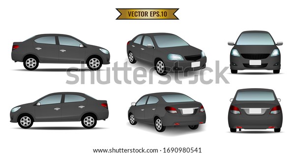 Set of cars in black\
color isolated on the background. Ready to apply to your design.\
Vector illustration.