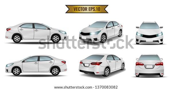 Set of cars isolated on the\
white background. Ready to apply to your design. Vector\
illustration.