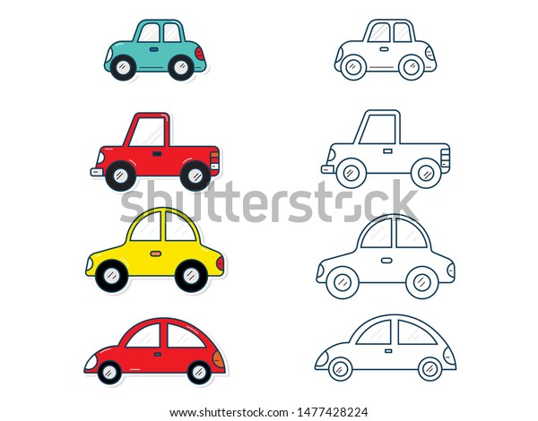 set of cars for kids painting vector illustration\
falt design