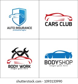 Set of cars logo design template.