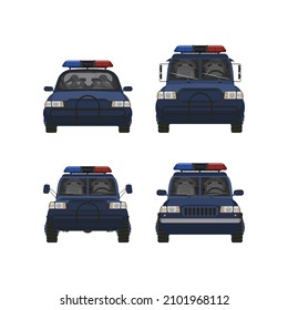 Set cars police icon image, vector illustration design