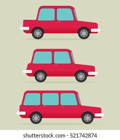 set of cars, vector flat style