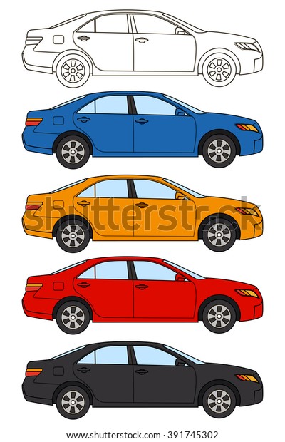 Set of cars, vector flat style. Set of cars, vector\
thin line style