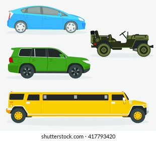 Set of cars. Vector illustration