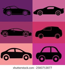 set of cars, vector of vehicle, car icon 