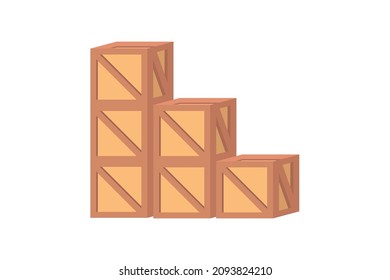 Set of carton delivery packaging box. Vector