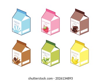 Set of cartons of milk.