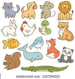 Set of cartoon animal