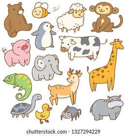 Set of cartoon animal