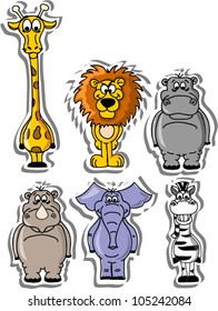 set of cartoon animals