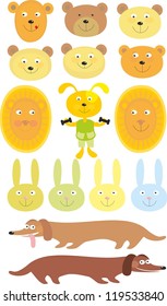 Set of cartoon animals