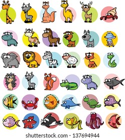Set of cartoon animals