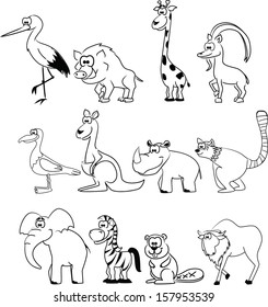 Set of cartoon animals