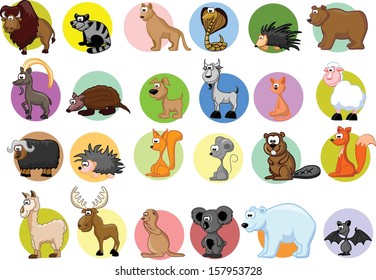 Set of cartoon animals