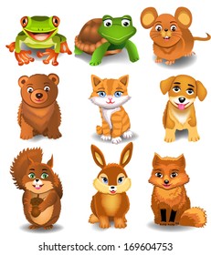 set of cartoon animals